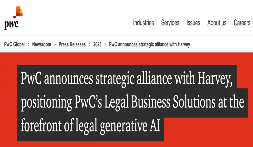 PwC's Legal Services Enter New Era with AI Platform from Harvey