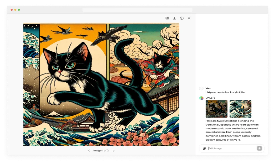 DALL-E enables image editing directly within ChatGPT