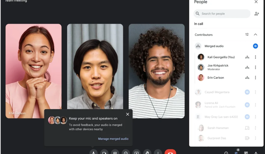 Google Meet Introduces Adaptive Audio for Clearer Sound from Multiple Laptops