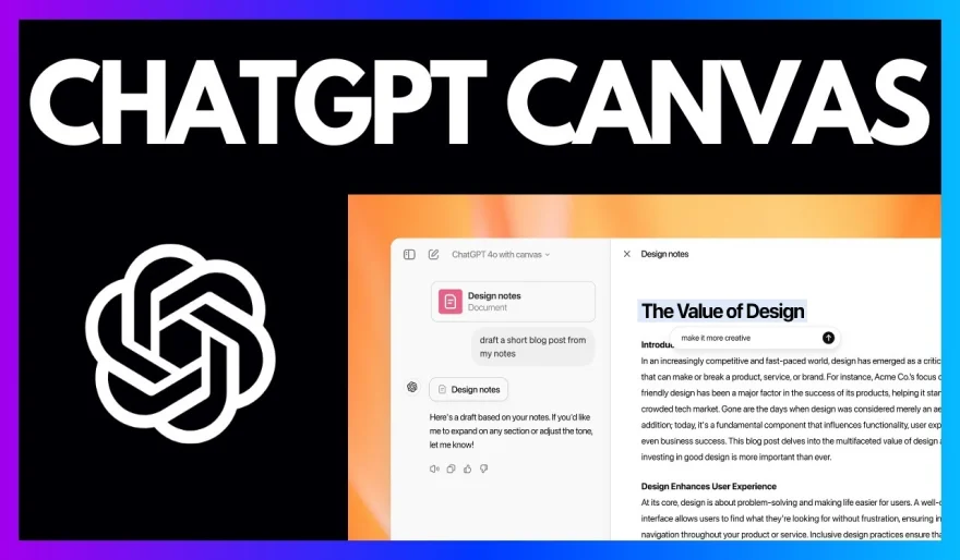 OpenAI Launches New 'Canvas' ChatGPT Interface Tailored for Writing and Coding Projects